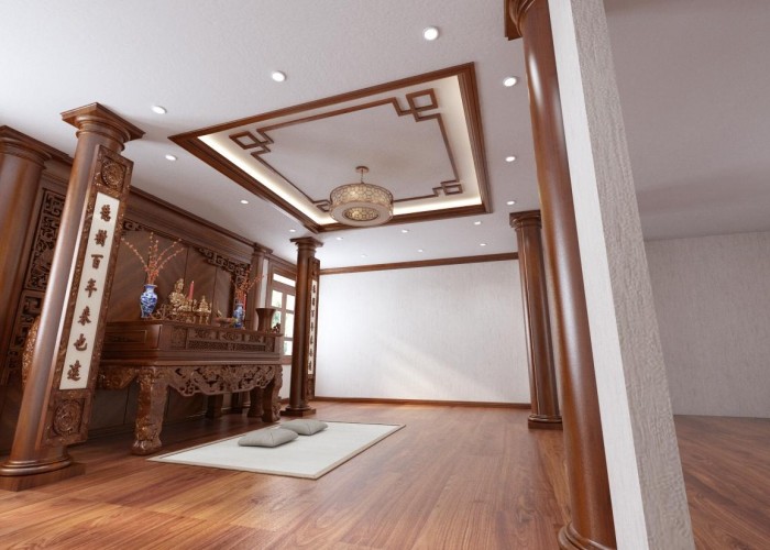 Thiêt kế nội thất phòng thờ phong cách tân cổ điển công trình khách hàng  anh Sang ( Bắc Ninh )